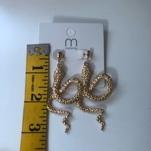 Gold snake earrings - Picture 6 of 6